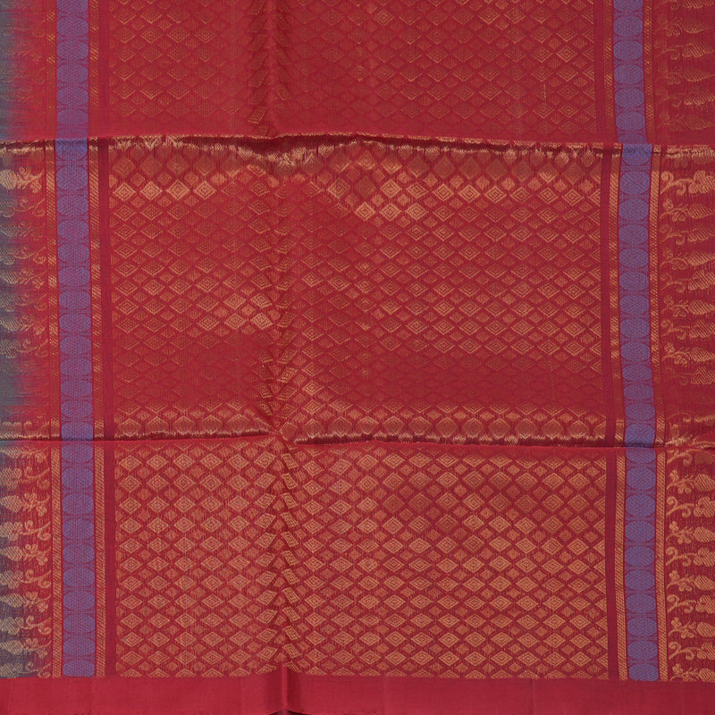 Hayagrivas Sky Blue Kora Silk Cotton Saree KBE2165A8-3