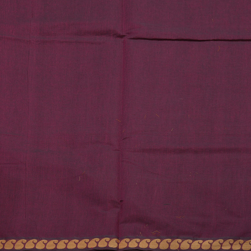 Hayagrivas Wine Purple Handloom Cotton Saree KBE2166A10-2