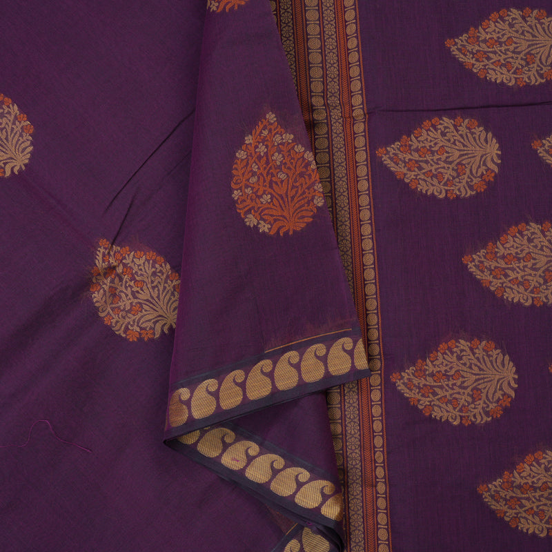 Hayagrivas Purple Handloom Cotton Saree KBE2166A10-7