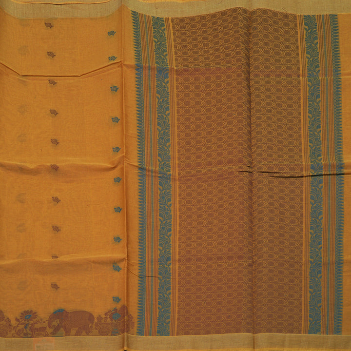 Hayagrivas Orange Handloom Cotton Saree KBE2166A11-1