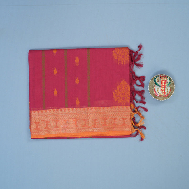 Hayagrivas Pink Handloom Cotton Saree KBE2166A13-2