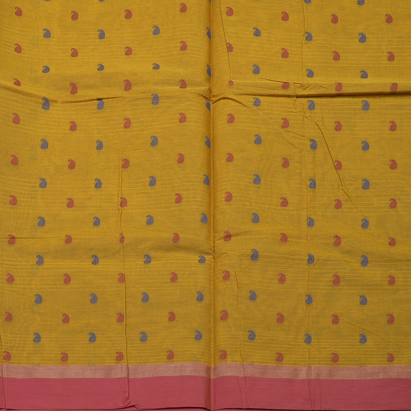 Hayagrivas Mustard Handloom Cotton Saree KBE2166A14-1