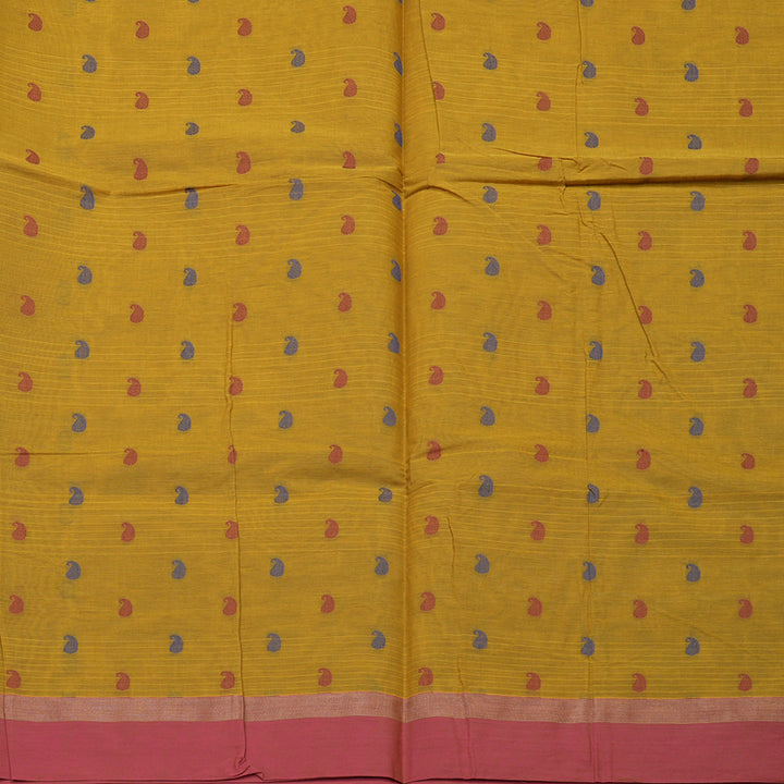 Hayagrivas Mustard Handloom Cotton Saree KBE2166A14-1