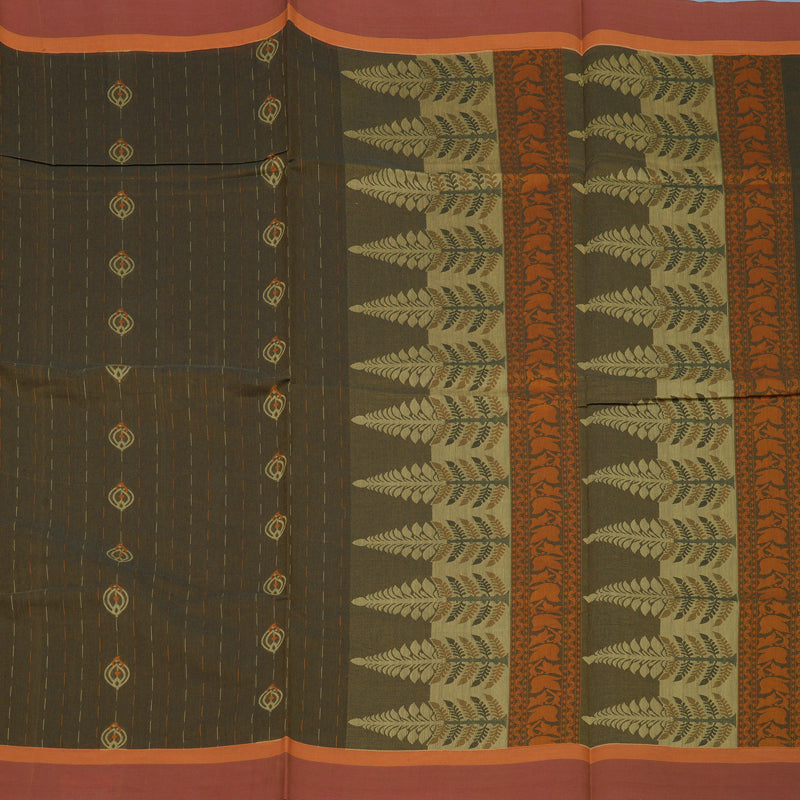 Hayagrivas Mehandi Green Handloom Cotton Saree KBE2166A18-2