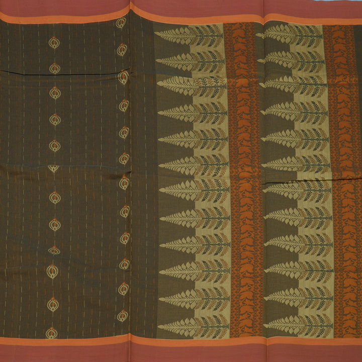Hayagrivas Mehandi Green Handloom Cotton Saree KBE2166A18-2