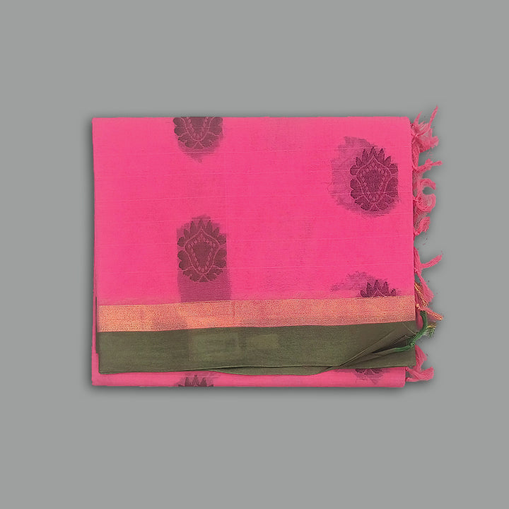 Hayagrivas Bright Pink Pure Cotton Saree KBE2166A2-24