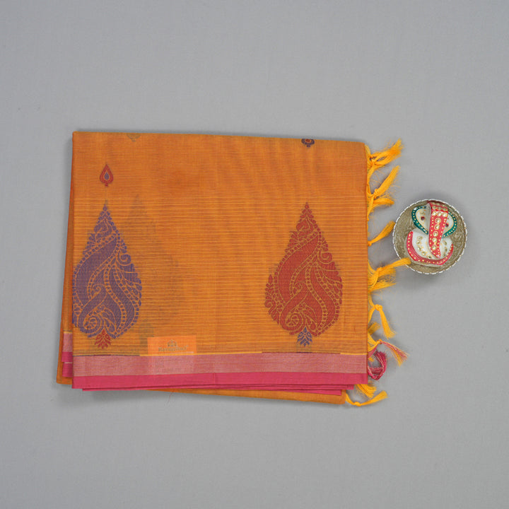 Hayagrivas Turmeric Yellow Handloom Cotton Saree KBE2166A22-3