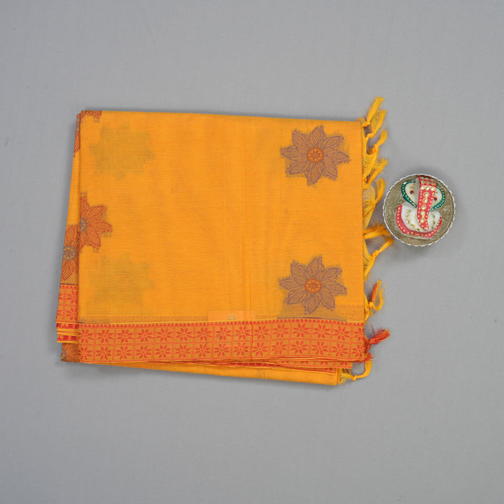 Hayagrivas Mambazham Yellow Handloom Cotton Saree KBE2166A27-1