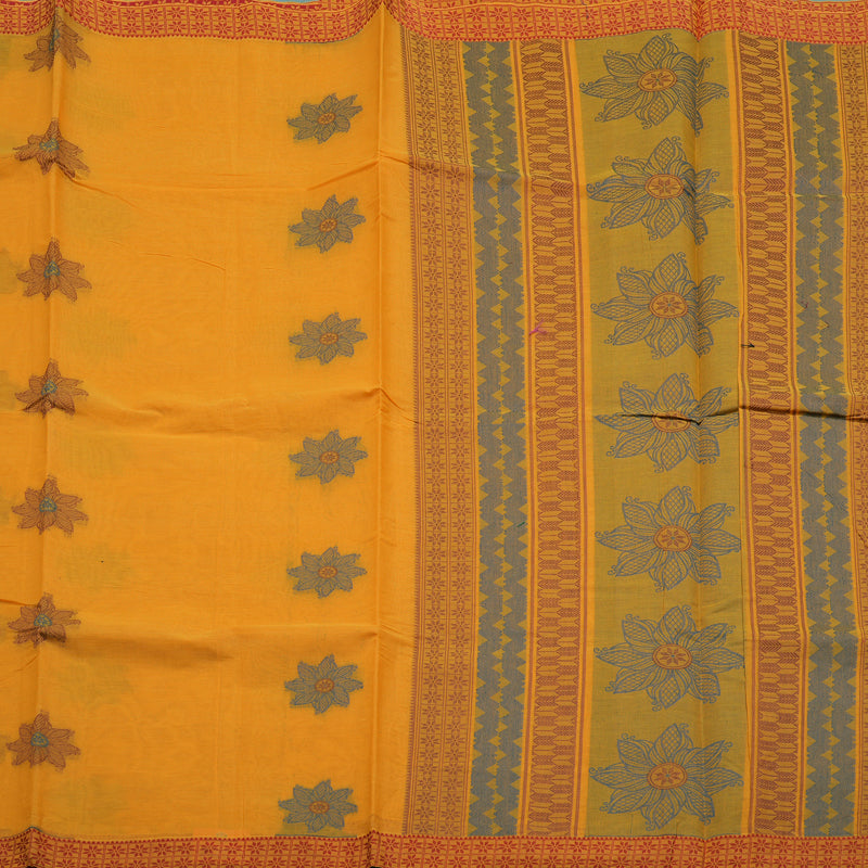 Hayagrivas Mambazham Yellow Handloom Cotton Saree KBE2166A27-1