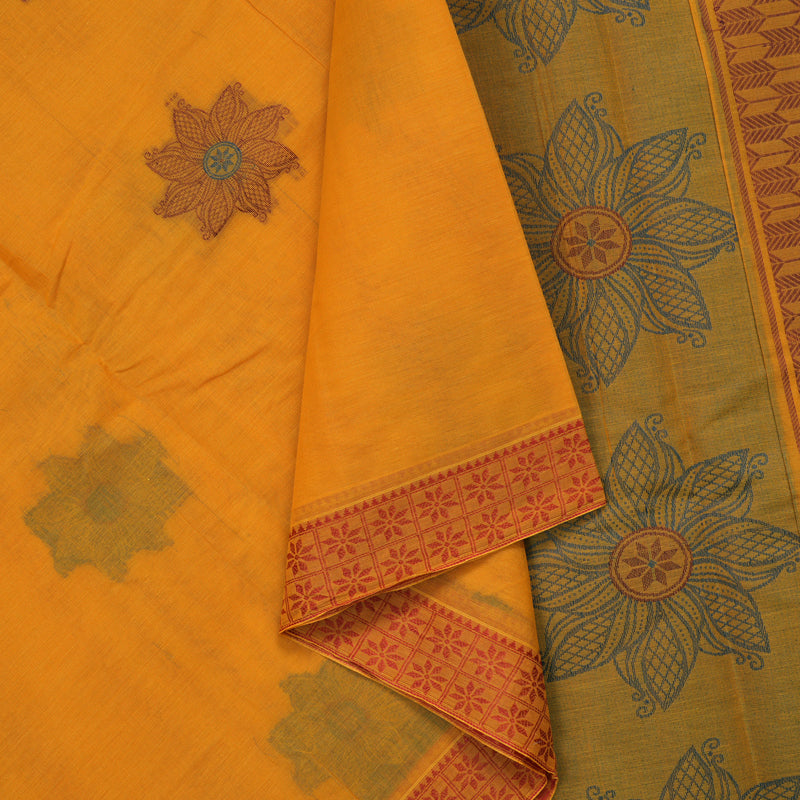 Hayagrivas Mambazham Yellow Handloom Cotton Saree KBE2166A27-1