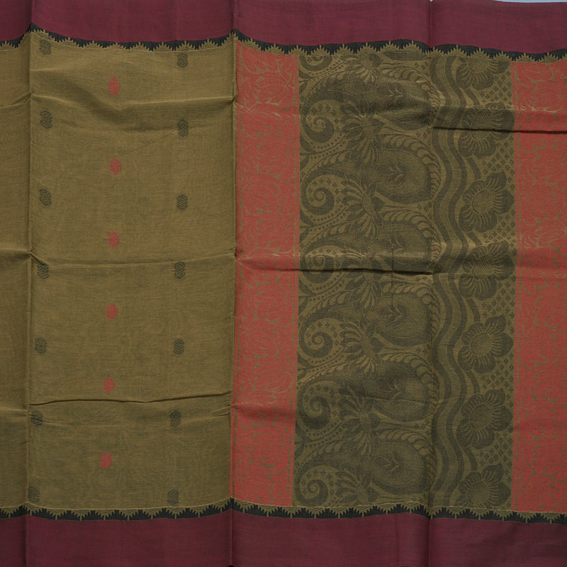 Hayagrivas Mehandi Green Handloom Cotton Saree KBE2166A5-1