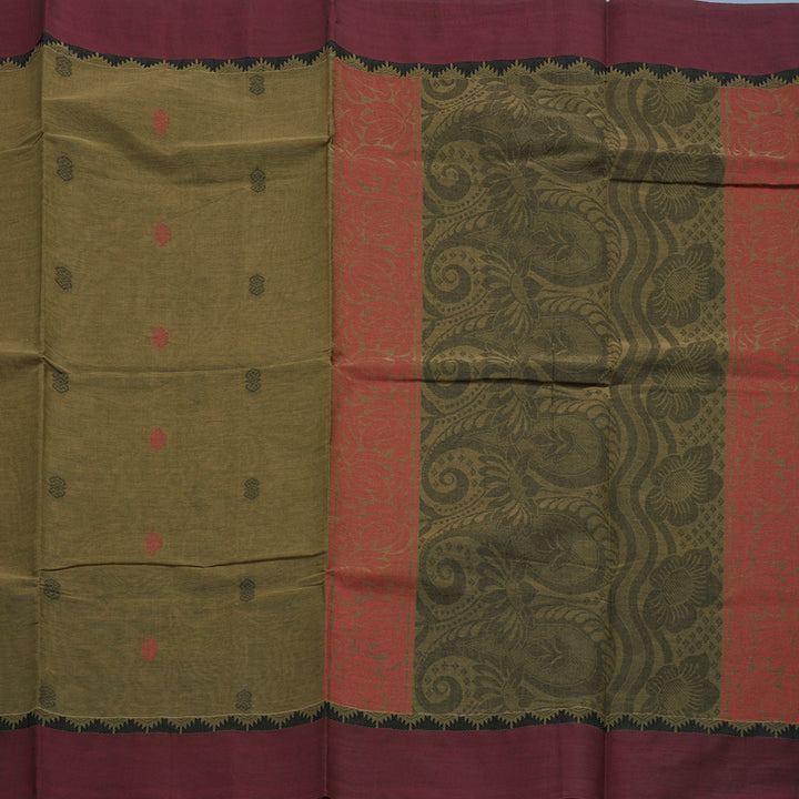 Hayagrivas Mehandi Green Handloom Cotton Saree KBE2166A5-1