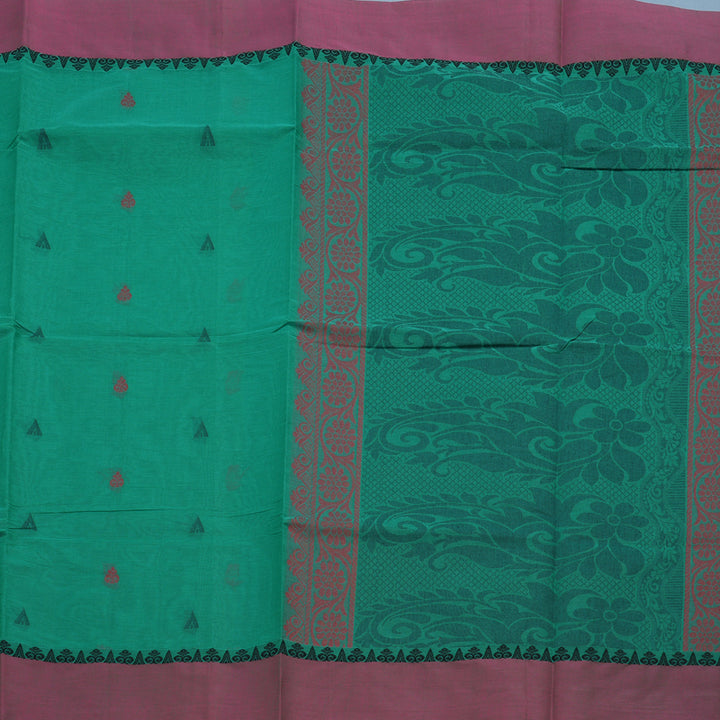 Hayagrivas Sea Green Handloom Cotton Saree KBE2166A5-11