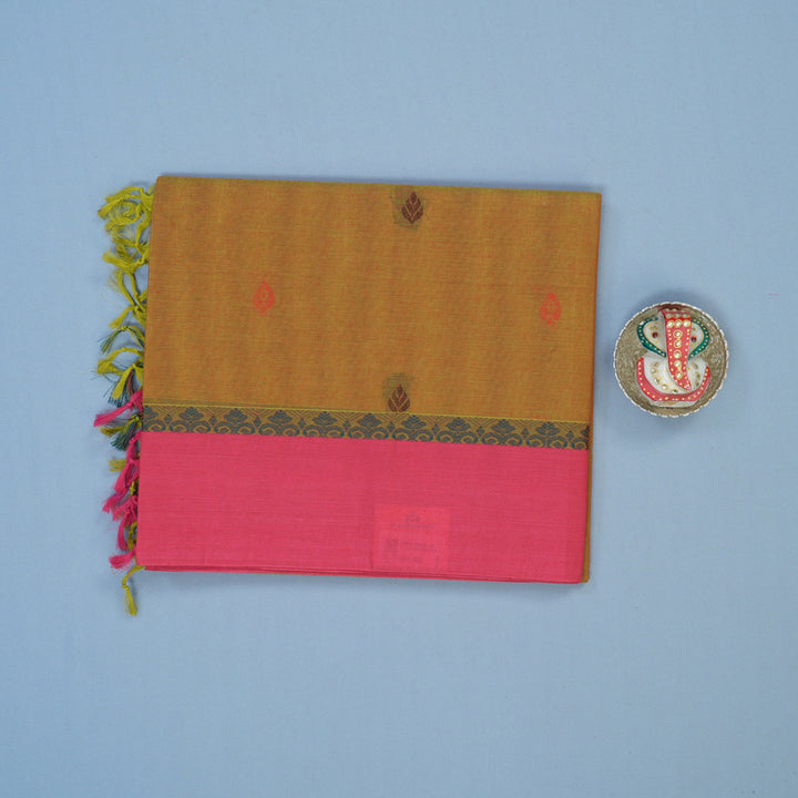 Hayagrivas Sampanga Yellow Handloom Cotton Saree KBE2166A5-6