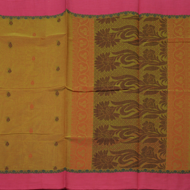 Hayagrivas Sampanga Yellow Handloom Cotton Saree KBE2166A5-6