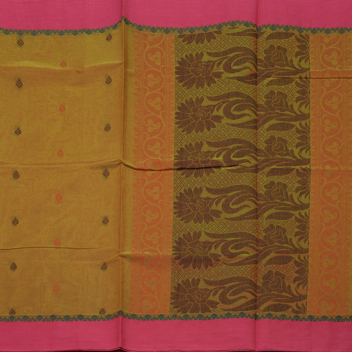 Hayagrivas Sampanga Yellow Handloom Cotton Saree KBE2166A5-6