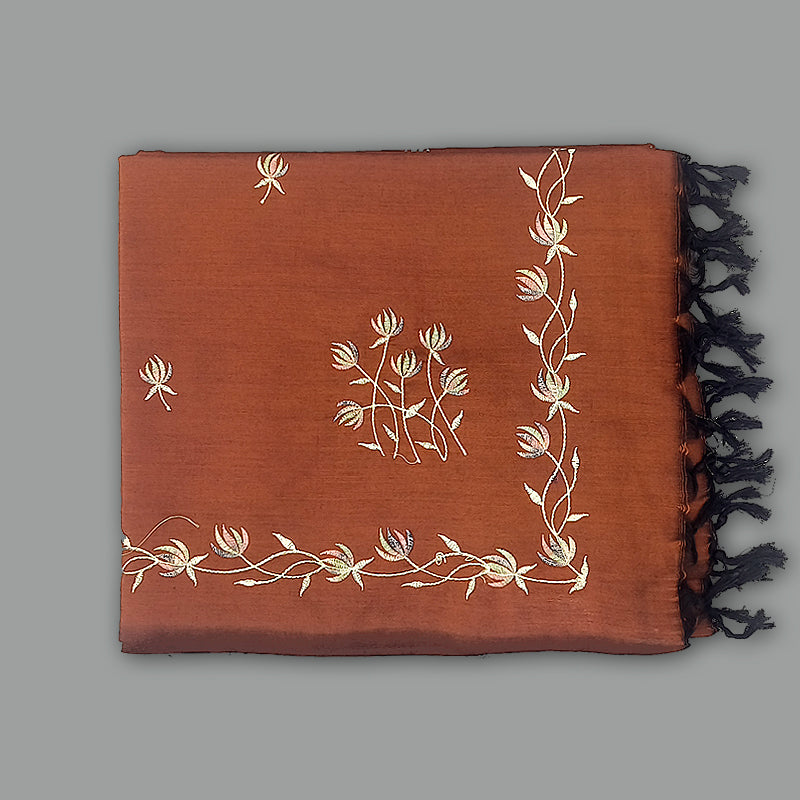 Hayagrivas Rust Orange Fancy Cotton Saree KBE2167A1-38