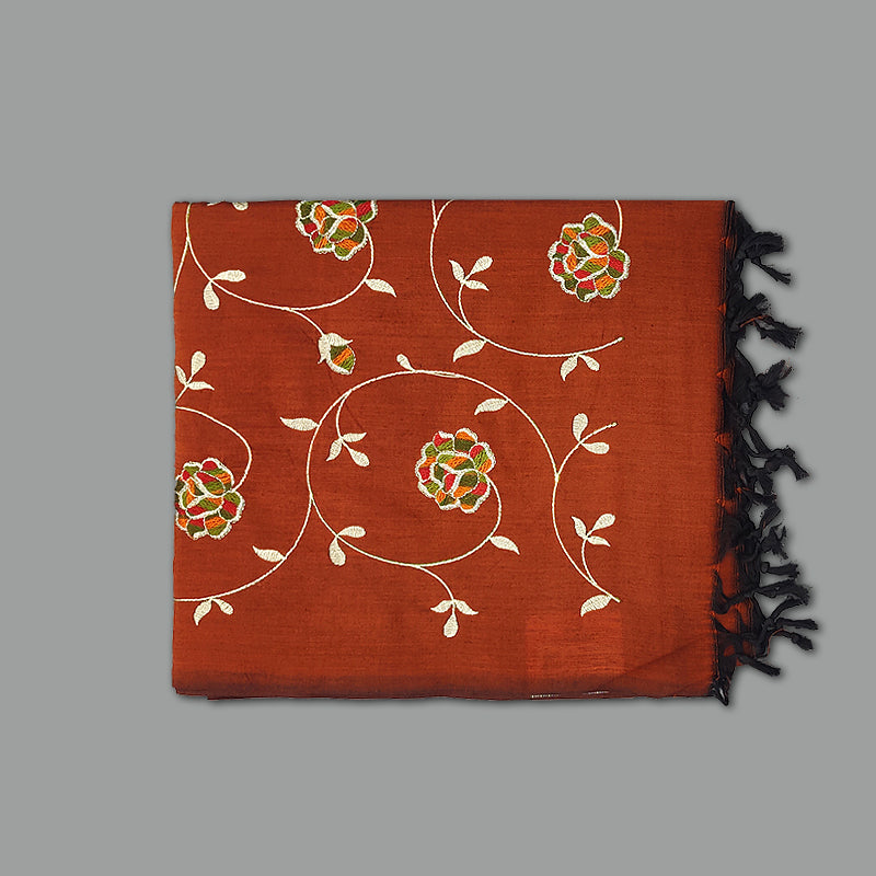 Hayagrivas Rust Orange Fancy Cotton Saree KBE2167A4-44