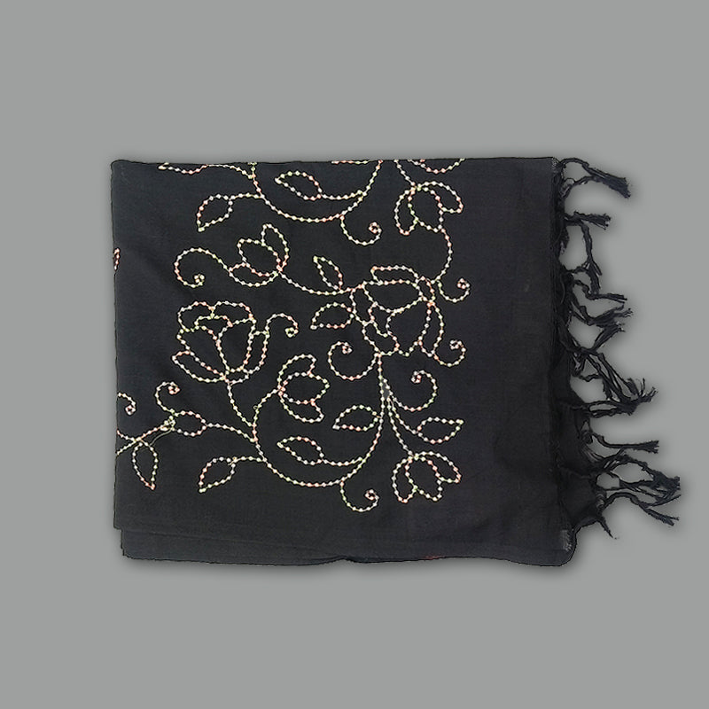 Hayagrivas Black Fancy Cotton Saree KBE2167A1-8