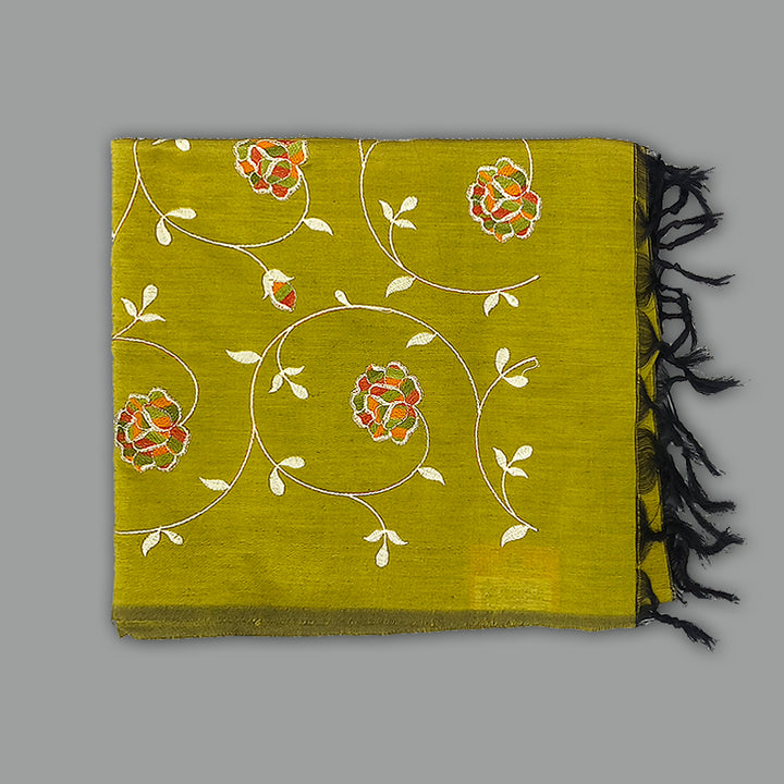Hayagrivas Olive Green Fancy Cotton Saree KBE2167A4-27