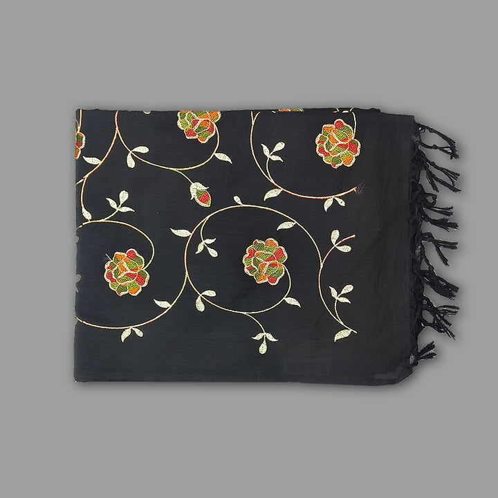 Hayagrivas Black Fancy Cotton Saree KBE2167A4-41