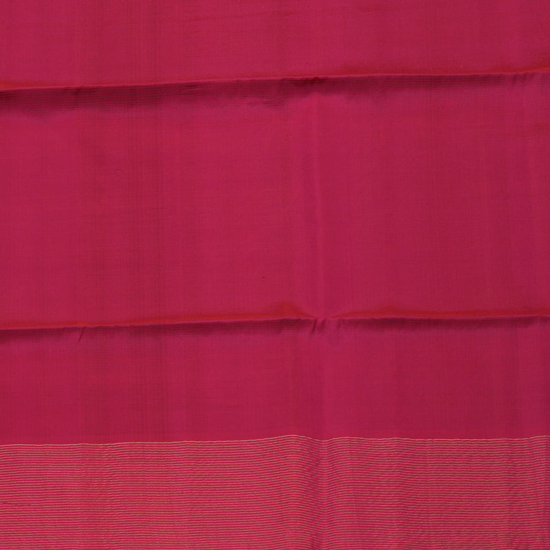 Hayagrivas Dark Green Handloom Soft Silk Saree with Pink Border KBE2168A1-1