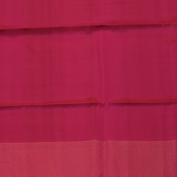 Hayagrivas Dark Green Handloom Soft Silk Saree with Pink Border KBE2168A1-1