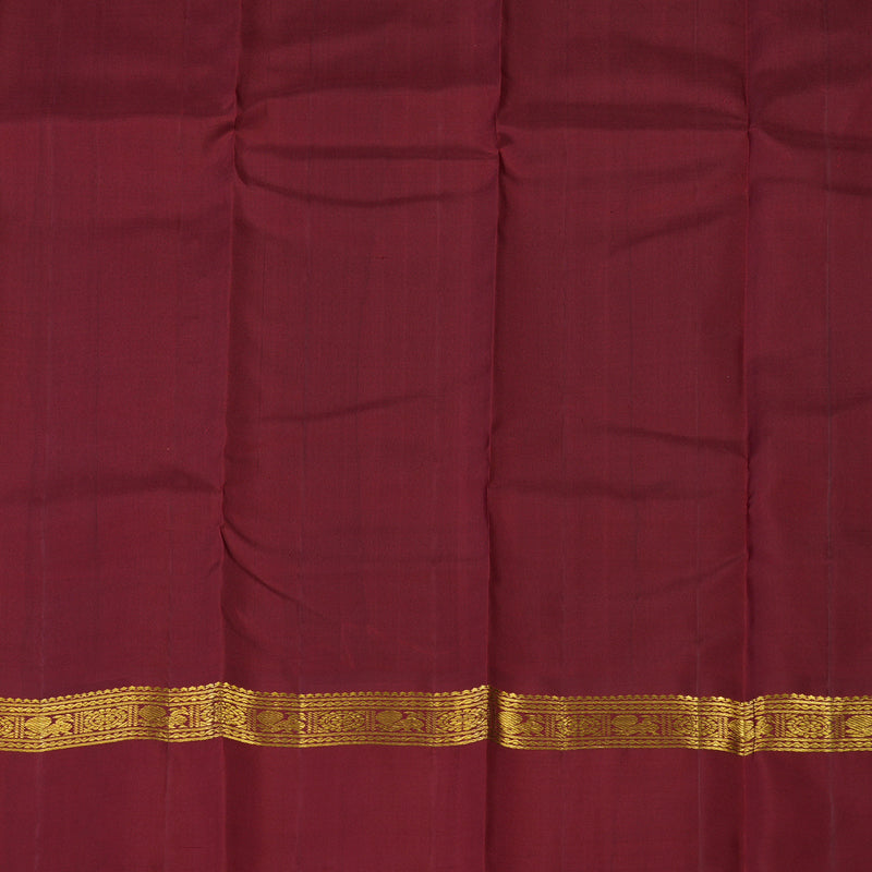 Hayagrivas Handloom Bottle Green Kanjivaram Silk Saree with Maroon Border KBE2172A10-1