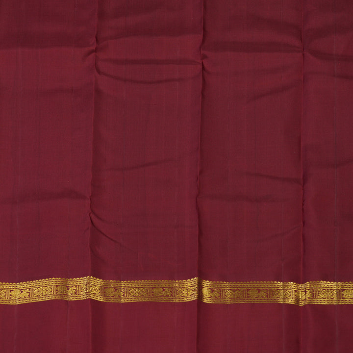 Hayagrivas Handloom Bottle Green Kanjivaram Silk Saree with Maroon Border KBE2172A10-1