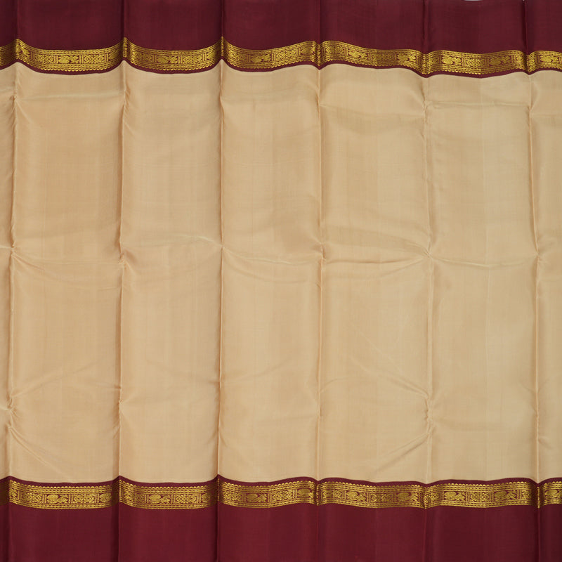 Hayagrivas Handloom Sandal Kanjivaram Silk Saree with Maroon Border KBE2172A10-2