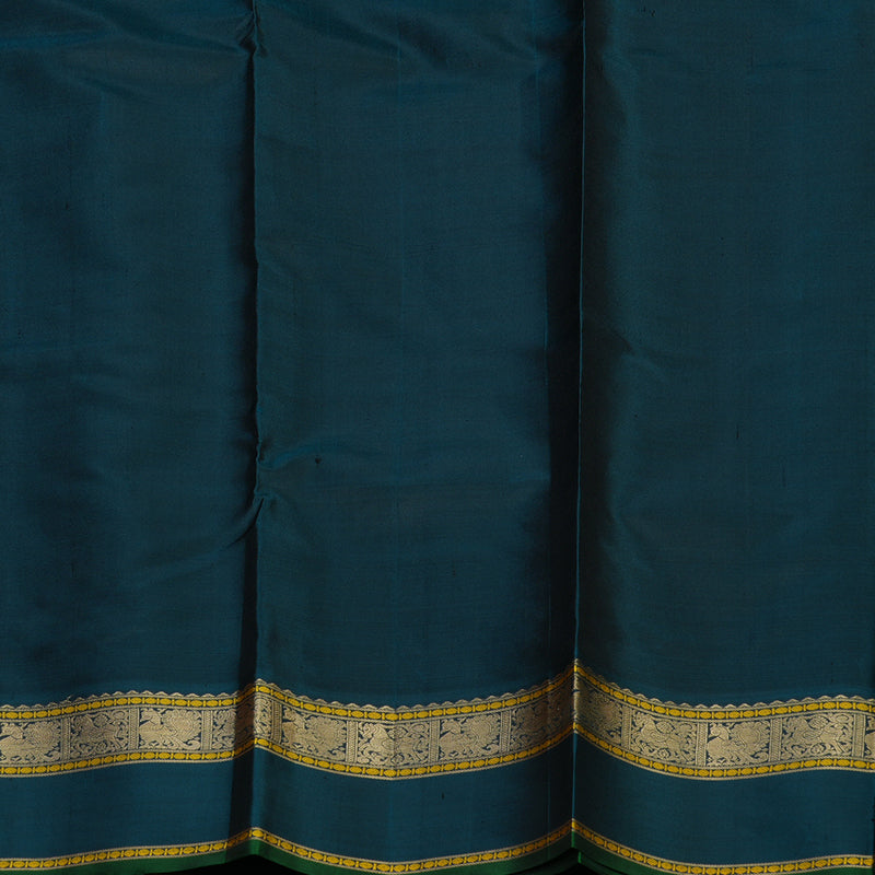 Hayagrivas Handloom Peacock Green Kanjivaram Silk Saree KBE2174A2-6