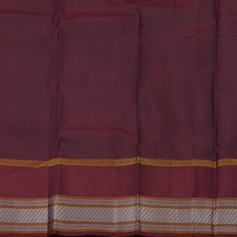 Hayagrivas Handloom Peacock Blue Kanjivaram Silk Saree with Araku Maroon Border KBE2174A2-7