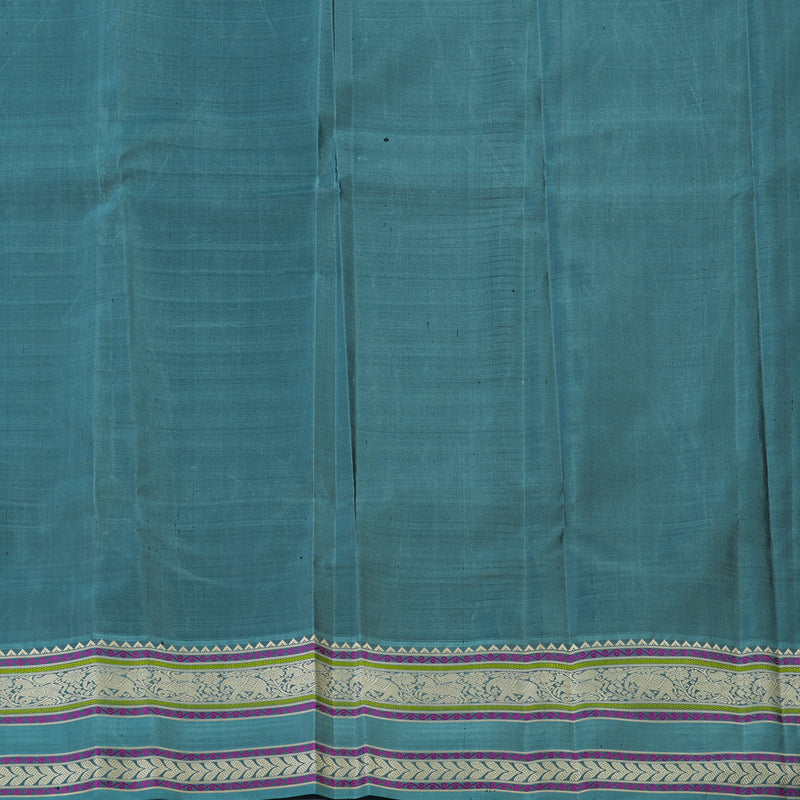 Hayagrivas Handloom Sandal Kanjivaram Silk Saree with Bluish-Grey Border KBE2174A5-1