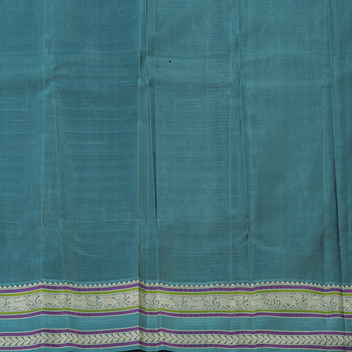 Hayagrivas Handloom Sandal Kanjivaram Silk Saree with Bluish-Grey Border KBE2174A5-1