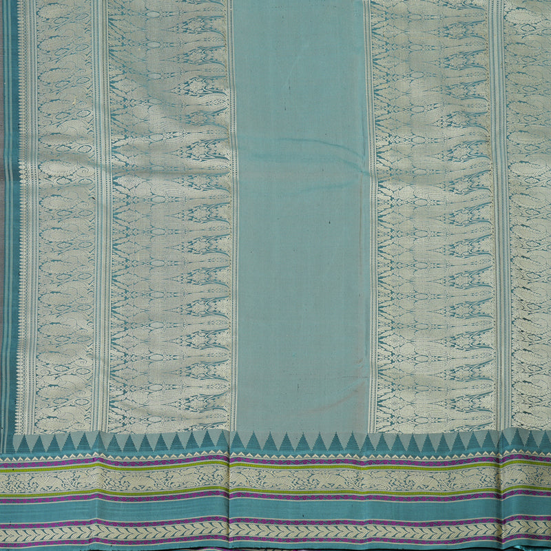 Hayagrivas Handloom Sandal Kanjivaram Silk Saree with Bluish-Grey Border KBE2174A5-1