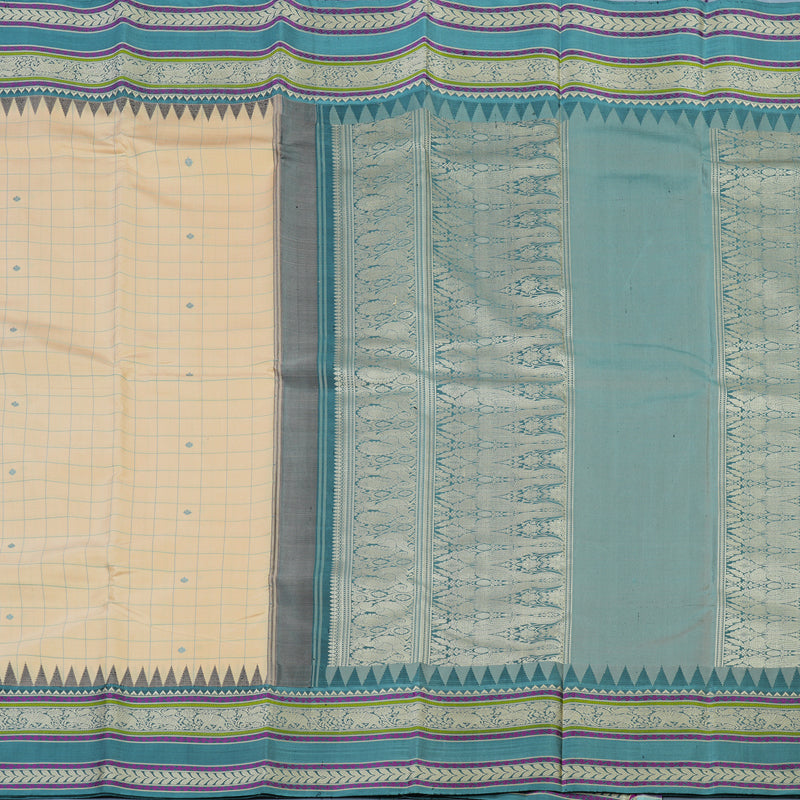 Hayagrivas Handloom Sandal Kanjivaram Silk Saree with Bluish-Grey Border KBE2174A5-1