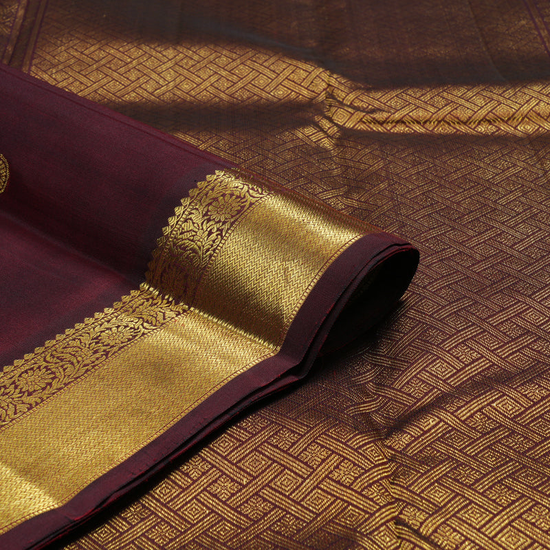 Hayagrivas Handloom Araku Maroon Kanjivaram Silk Saree KBE2176A2-1