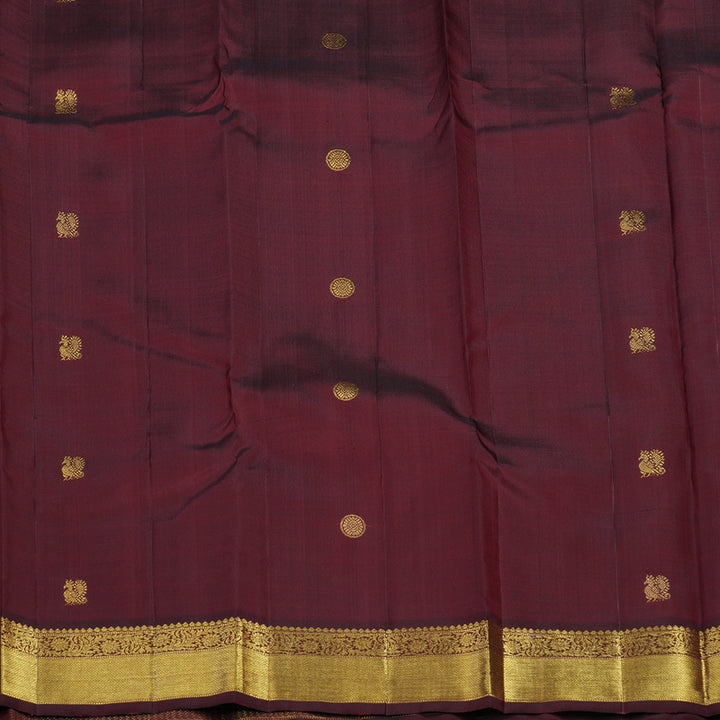 Hayagrivas Handloom Araku Maroon Kanjivaram Silk Saree KBE2176A2-1