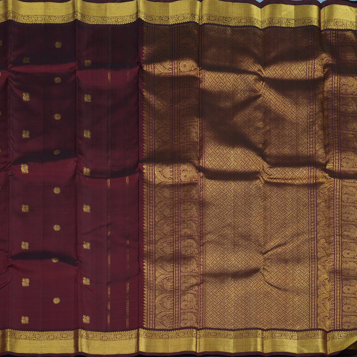 Hayagrivas Handloom Araku Maroon Kanjivaram Silk Saree KBE2176A2-1