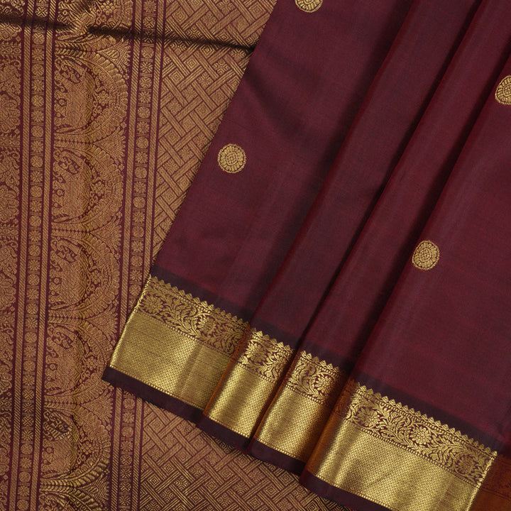 Hayagrivas Handloom Araku Maroon Kanjivaram Silk Saree KBE2176A2-1