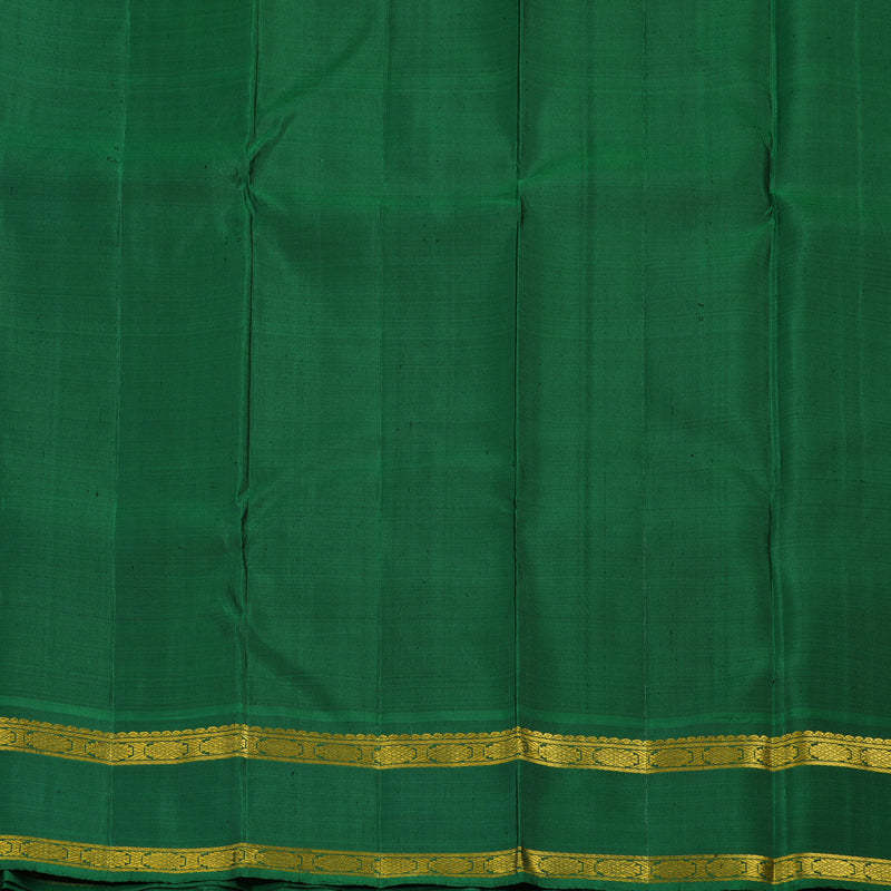 Hayagrivas Handloom Baby Pink Kanjivaram Silk Saree with Dark Green Border KBE2177A1-1