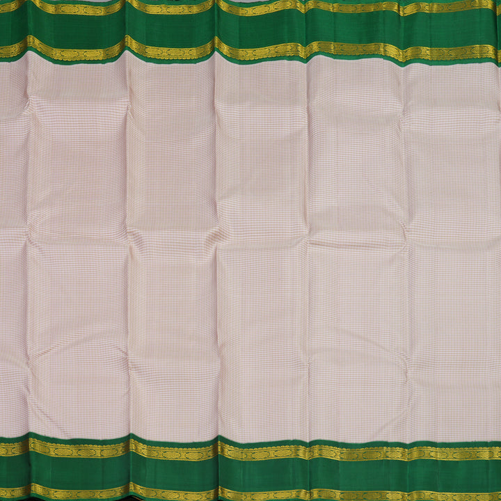 Hayagrivas Handloom Baby Pink Kanjivaram Silk Saree with Dark Green Border KBE2177A1-1