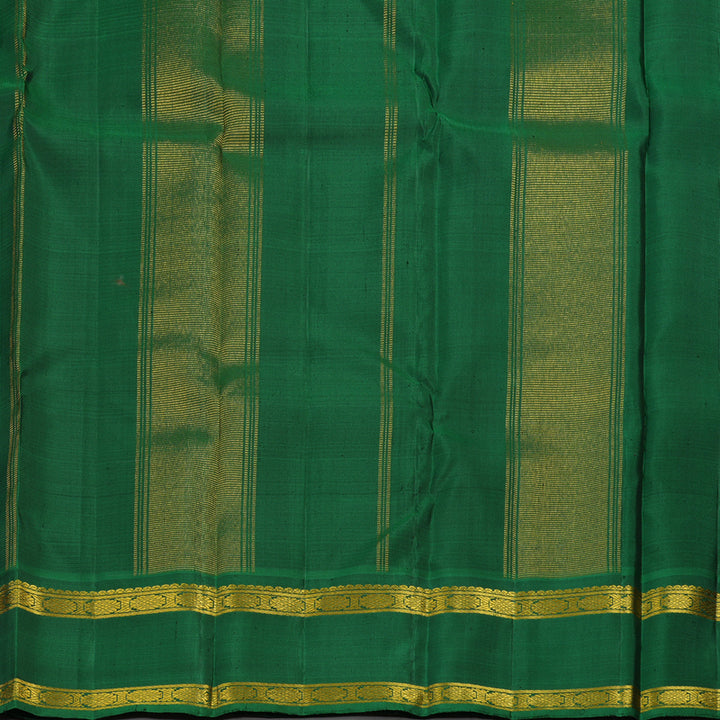 Hayagrivas Handloom Baby Pink Kanjivaram Silk Saree with Dark Green Border KBE2177A1-1