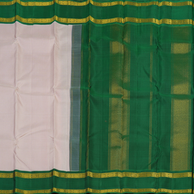 Hayagrivas Handloom Baby Pink Kanjivaram Silk Saree with Dark Green Border KBE2177A1-1