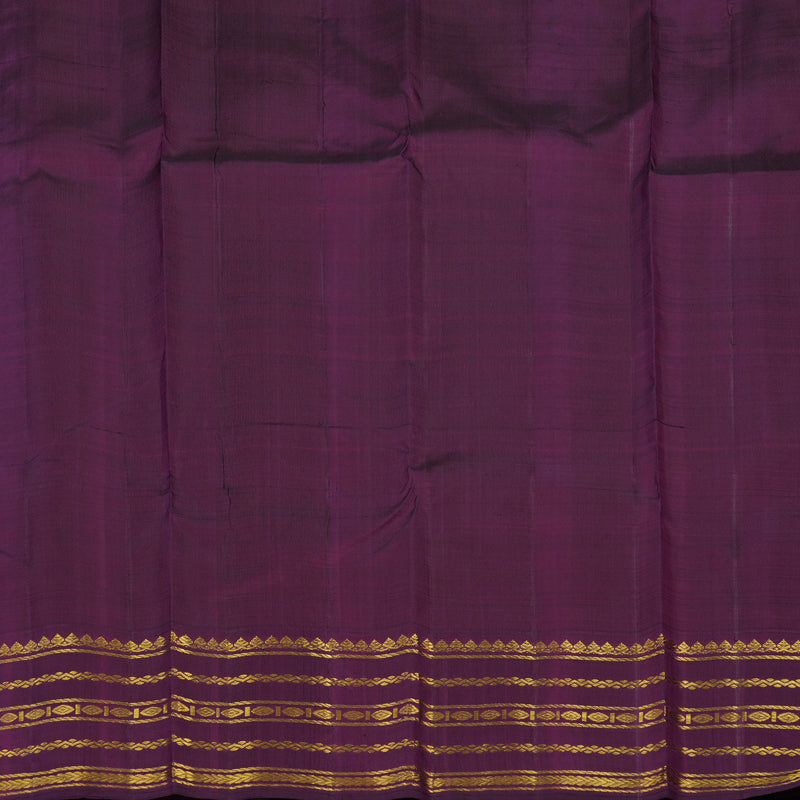 Hayagrivas Handloom Lemon Yellow Kanjivaram Silk Saree with Purple Border KBE2178A3-1