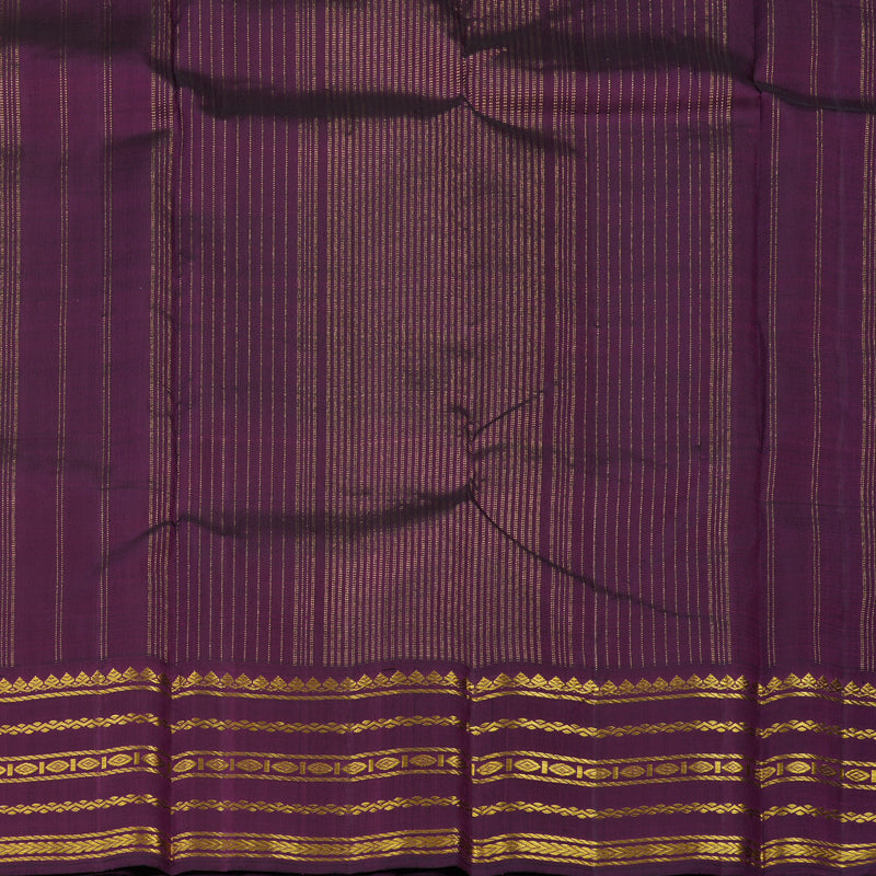 Hayagrivas Handloom Lemon Yellow Kanjivaram Silk Saree with Purple Border KBE2178A3-1