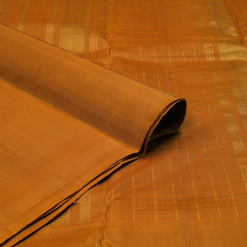 Hayagrivas Handloom Multicolour Checks Kanjivaram Silk Saree with Deep Orange Border KBE2178A4-1