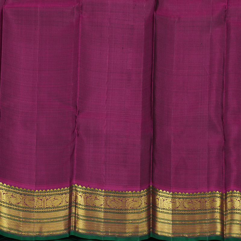Hayagrivas Handloom Dark Maroon Kanjivaram Silk Saree with Wine Purple Border KBE2179A13-4