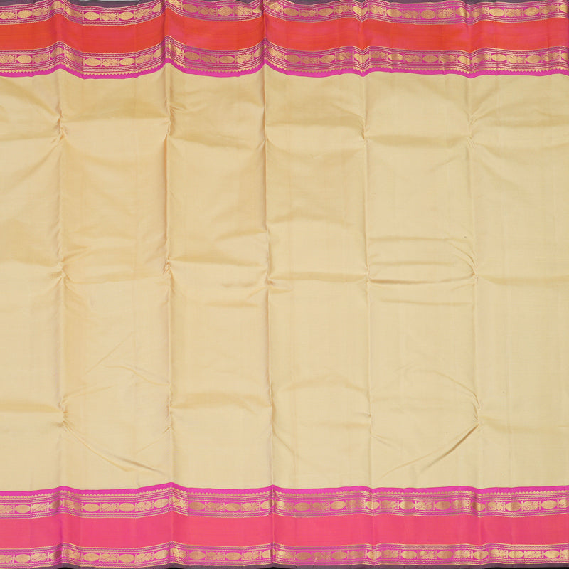 Hayagrivas Handloom Sandal Kanjivaram Silk Saree with Rani Pink Border KBE2179A2-4