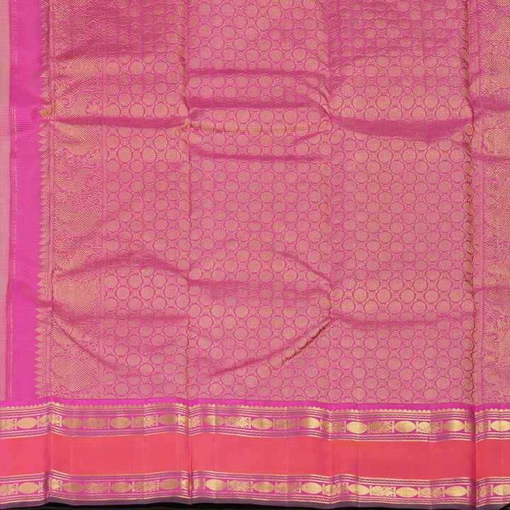 Hayagrivas Handloom Sandal Kanjivaram Silk Saree with Rani Pink Border KBE2179A2-4